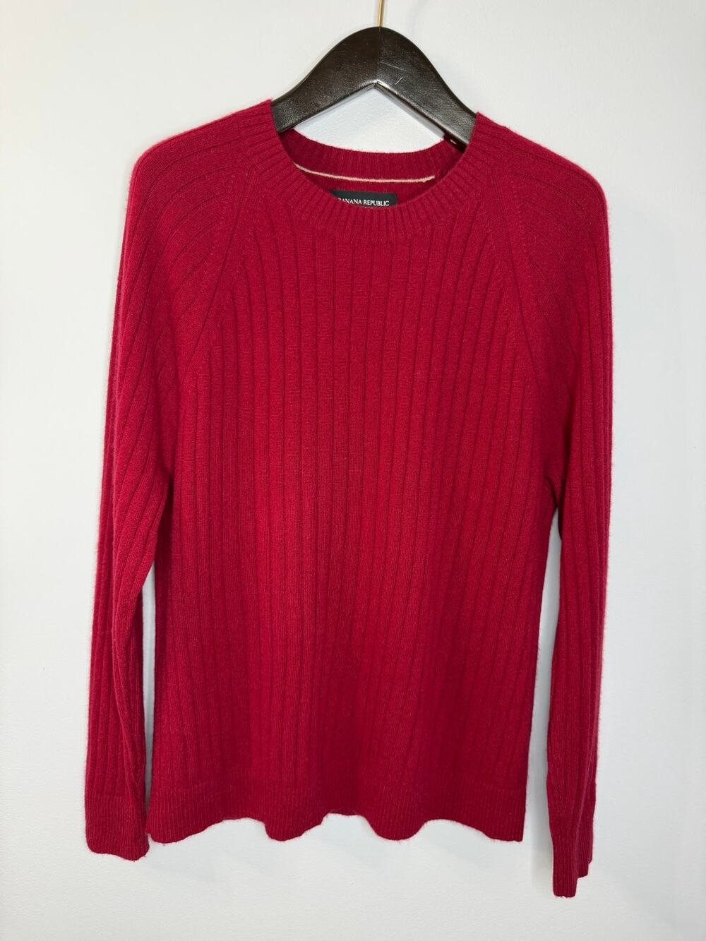 Banana Republic Cashmere Ribbed Crew Neck Sweater Men's L
